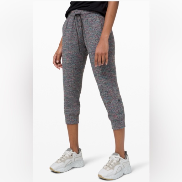 Lululemon Ready to Rulu Jogger Crop Neon Tweed Jacquard Battleship Size 4 - Picture 1 of 6